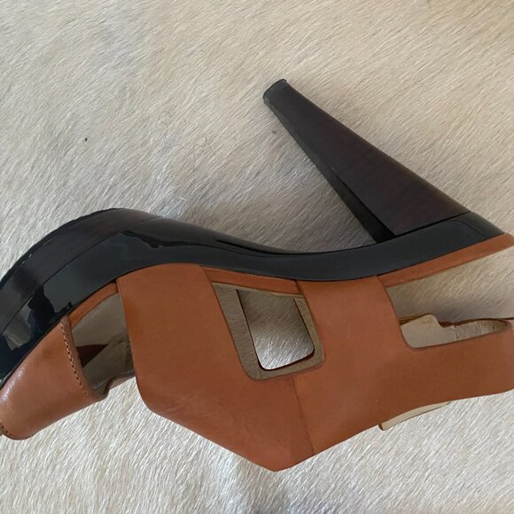 Michael Kors Carla Cognac Brown Platform Heels - Picture 7 of 7